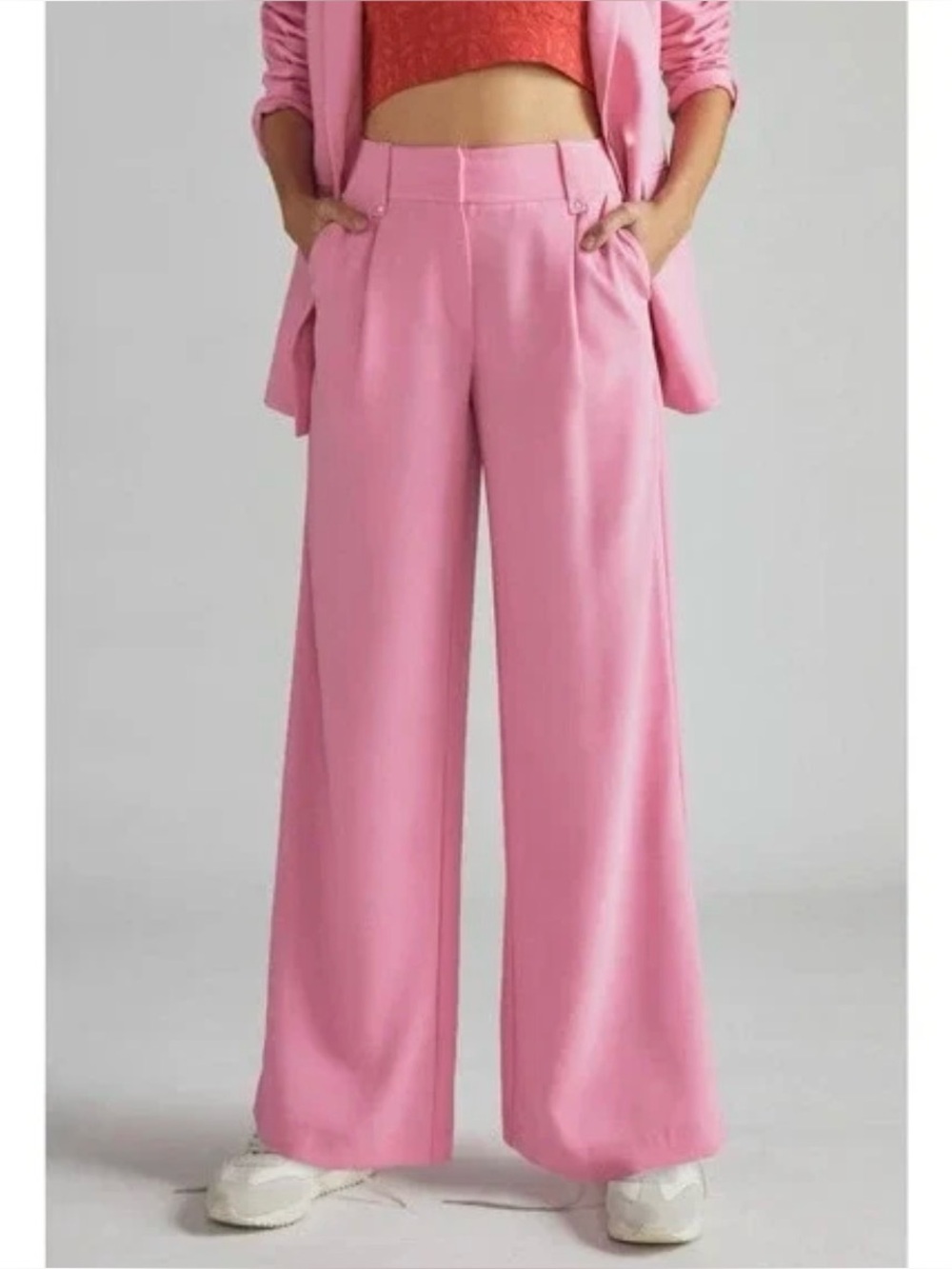 Anthropologie x Exquise Pink Wide Leg Trousers Pants Size Small High Rise